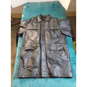 VINTAGE Gino Quality Leather Jacket Sz Large Womens Black Leather Full Zip